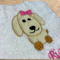 Preview: Stickdatei Hund mit Schleife Doodle für den 10x10cm Stickrahmen