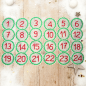 Preview: Stickdatei-Set 24 Adventskalender-Anhänger zur Weihnachtszeit 3x8 Buttons für 13x18cm Stickrahmen