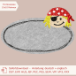 Preview: Stickdatei Doodle-Rahmen Piratin 10x10 cm | Applikation