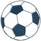 Preview: Stickdatei Fußball als Doodle-Applikation für10x10cm Stickrahmen