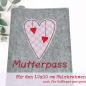 Preview: Stickdatei Herz - Doodle-Applikation mit Baumelherzen Stickmuster für 10 x 10 cm Stickrahmen