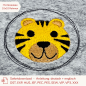 Preview: Stickdatei Tiger im Doodle-Rahmen für 10x10cm Stickrahmen