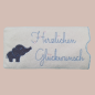 Preview: ITH Stickdatei Schokoladenhülle Herzlichen Glückwunsch mit Herzen und Elefant 13x18cm | In The Hoop Stickdatei
