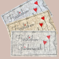 Preview: ITH Stickdatei Schokoladenhülle für den 13x18 cm Stickrahmen mit zwei gestickten Herzen am Stiel als romantische Geschenkverpackung für Schokolade.