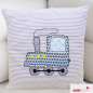 Preview: Kissen 20x20 cm mit Lokapplikation und Name bestickt
