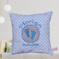 Preview: Kissen 20x20 cm mit Wunschmotiv und Wunschname bestickt