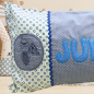 Preview: Namenskissenhülle 30x50 cm groß mit dem Namen JULIUS -sofort lieferbar-