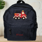 Preview: Kindergartenrucksack mit Wunschmotiv und Name bestickt Farbe: dunkelblau -personalisiert-
