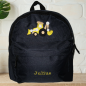 Preview: Kindergartenrucksack mit Wunschmotiv und Name bestickt Farbe: dunkelblau -personalisiert-