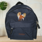 Preview: Kindergartenrucksack mit Wunschmotiv und Name bestickt Farbe: dunkelblau -personalisiert-