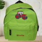 Preview: Kindergartenrucksack mit Wunschmotiv und Name bestickt Farbe: apfelgrün -personalisiert-