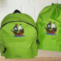 Preview: Kindergartenrucksack mit Wunschmotiv und Name bestickt Farbe: apfelgrün -personalisiert-