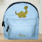 Preview: Kindergartenrucksack mit Wunschmotiv und Name bestickt Farbe: hellblau -personalisiert-