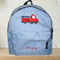 Preview: Kindergartenrucksack mit Wunschmotiv und Name bestickt Farbe: hellblau -personalisiert-