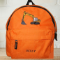 Preview: Kindergartenrucksack mit Wunschmotiv und Name bestickt Farbe: orange -personalisiert-