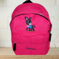Preview: Kindergartenrucksack mit Wunschmotiv und Name bestickt Farbe: pink -personalisiert-