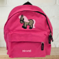 Preview: Kindergartenrucksack mit Wunschmotiv und Name bestickt Farbe: pink -personalisiert-