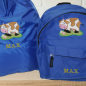 Preview: Kindergartenrucksack mit Wunschmotiv und Name bestickt Farbe: royalblau -personalisiert-