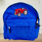 Preview: Kindergartenrucksack mit Wunschmotiv und Name bestickt Farbe: royalblau -personalisiert-