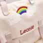 Preview: Canvastasche "Leonie" + Regenbogen bestickt individualisierbar -Ausstellungsstück- 2. Wahl