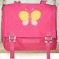 Preview: Canvastasche mit Wunschmotiv und Name bestickt für Kindergartenkinder & Große Farbe: pink Verschluss: Metallösen -personalisiert-