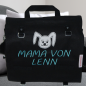 Preview: große Canvastasche mit Wunschmotiv und Name bestickt als Wickeltasche / Schultasche / Hundekramtasche -personalisiert-