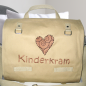 Preview: große Canvastasche mit Wunschmotiv und Name bestickt als Wickeltasche / Schultasche / Hundekramtasche -personalisiert- Farbe: rosa