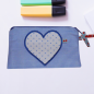 Preview: Mäppchen mit Herz-Applikation bestickt -sofort lieferbar-