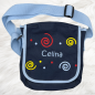 Preview: Schultertasche (Farbwahl) mit Wunschmotiv und Name bestickt für Kindergartenkinder & Erwachsene  -personalisiert-