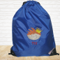 Preview: Turnbeutel "Sporty" mit Wunschmotiv und Name bestickt für Kindergartenkinder & Große -personalisiert- Farbe: royalblau