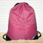Preview: Turnbeutel "Sporty" mit Wunschmotiv und Name bestickt für Kindergartenkinder & Große -personalisiert- Farbe: rosa
