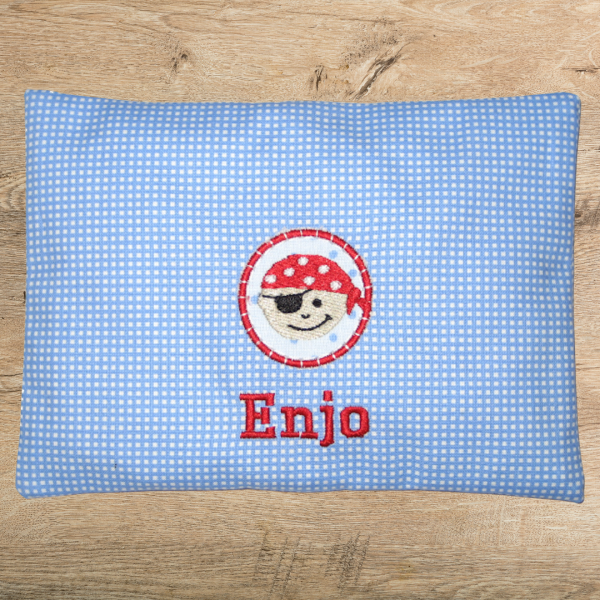 Kirschkernkissen Enjo + Pirat bestickt mit separatem Inlett -sofort lieferbar-