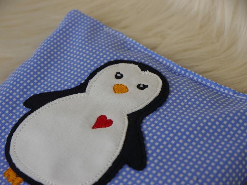 Preview: Stickdatei Pinguin Doodle Applikation für den 10x10cm Stickrahmen