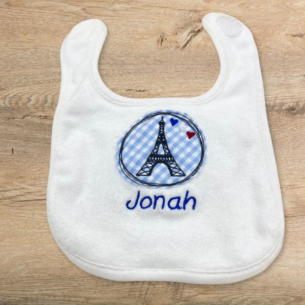 Preview: Stickdatei Eifelturm im Doodle-Rahmen für10x10cm Stickrahmen