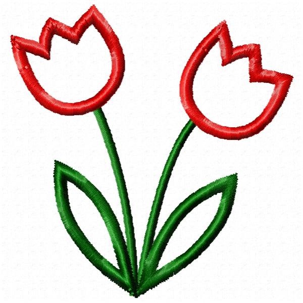 Stickdatei Tulpen - Applikation für 10x10cm Stickrahmen