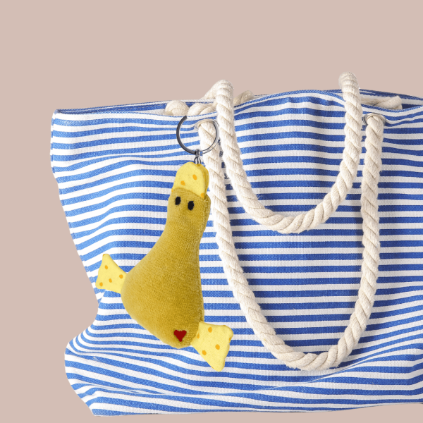 ITH-Stickdatei Ente klein blanko als Schlüsselanhänger oder Taschenbaumler für 10x10er Rahmen