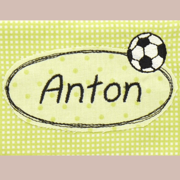 Stickdatei Doodle-Rahmen Fußball 10x10 cm | Applikation | blanko