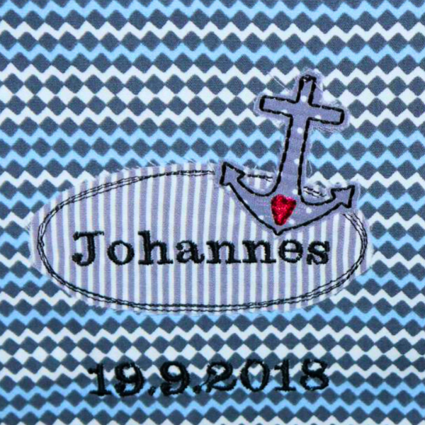 Stickdatei Doodle-Rahmen Anker -blanko- für 10x10cm Stickrahmen - Applikation - Aufnäher