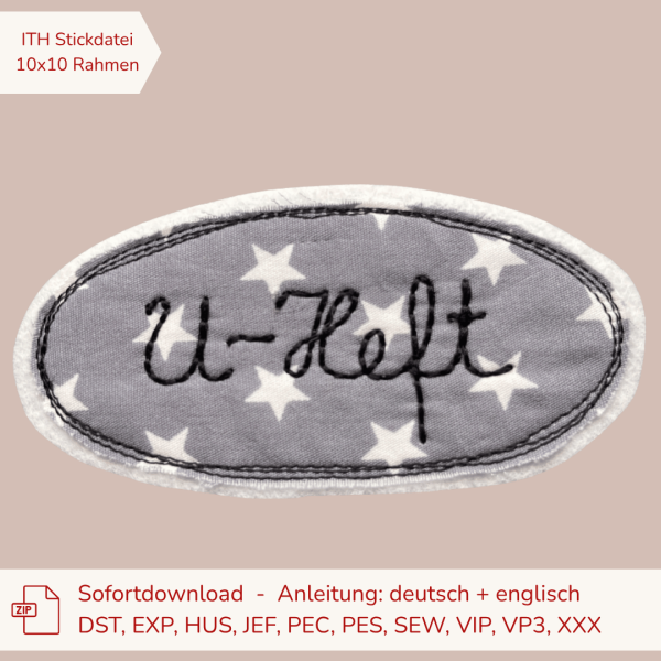Stickdatei Doodle-Rahmen U-Heft 10x10 cm | Applikation