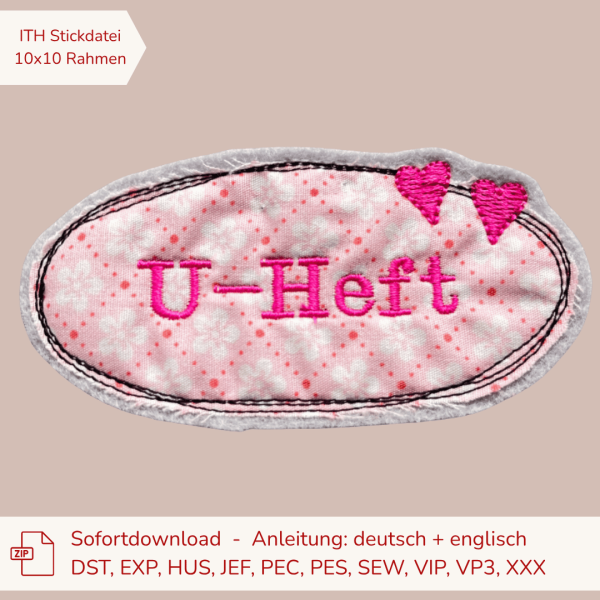 Stickdatei Doodle-Rahmen Herzen 10x10 cm | Applikation | blanko
