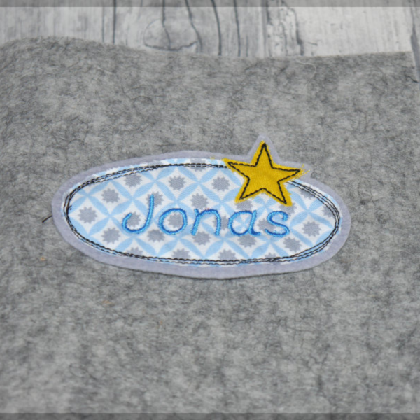 Preview: Stickdatei Doodle-Rahmen mit Stern-blanko- für 10x10cm Stickrahmen - Applikation - Aufnäher