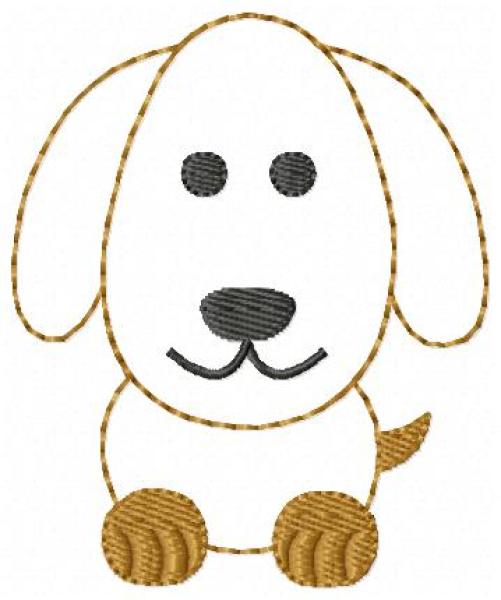 Stickdatei Hund Doodle für den 10x10cm Stickrahmen