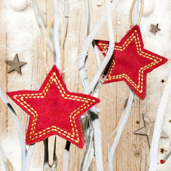 Stickdatei ITH-Stern Anhänger für 10x10cm Stickrahmen