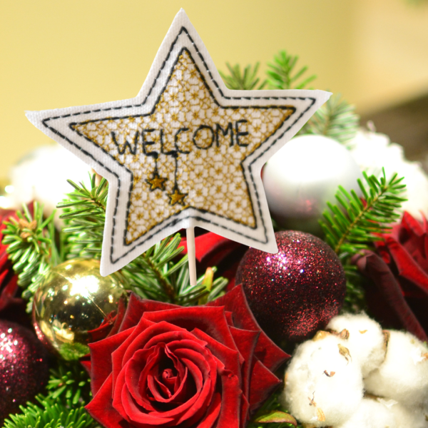 Preview: 8 Stickdateien ITH-Sterne auf Stab im Set für 10x10cm Stickrahmen