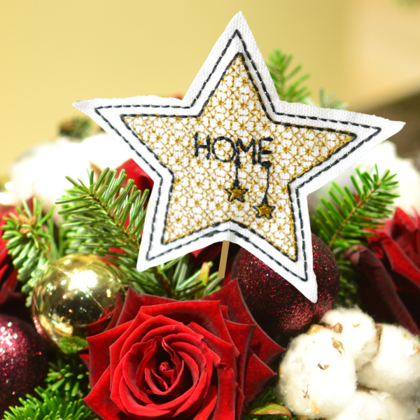 Preview: 8 Stickdateien ITH-Sterne auf Stab im Set für 10x10cm Stickrahmen