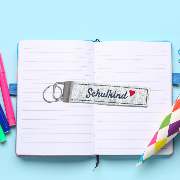 ITH Stickdateien Set - Schlüsselanhänger zur Einschulung | 4 Motive | 10x10 Rahmen