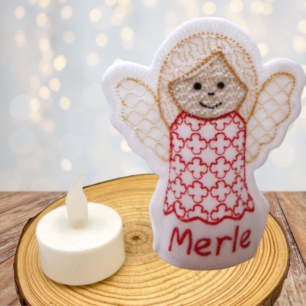 ITH-Stickdatei Engel LED-Cover für 10 x 10 cm Stickrahmen Schutzengel Nr. 1