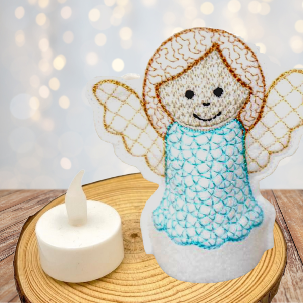 ITH-Stickdatei Engel LED-Cover für 10 x 10 cm Stickrahmen Schutzengel Nr. 6