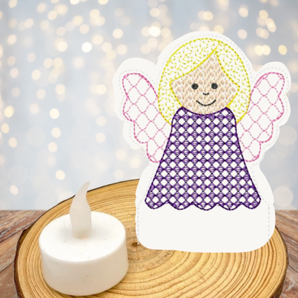 ITH-Stickdatei Engel LED-Cover für 10 x 10 cm Stickrahmen Schutzengel Nr. 10