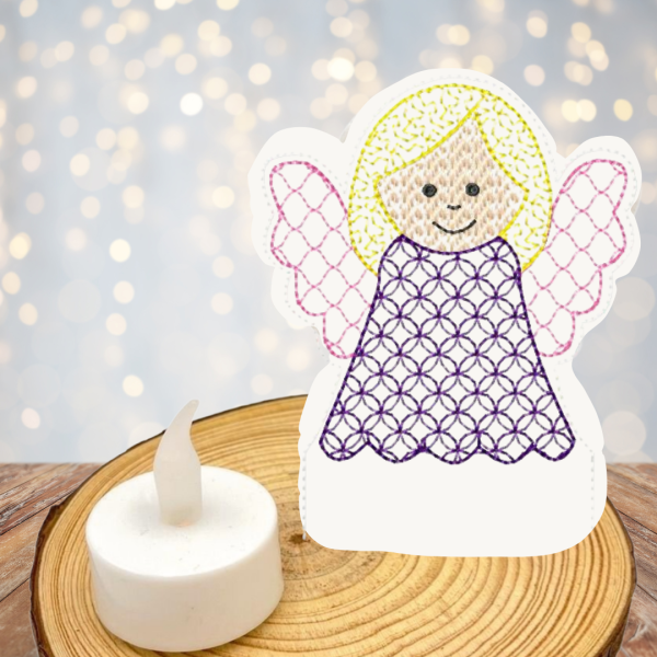 ITH-Stickdatei Engel LED-Cover für 10 x 10 cm Stickrahmen Schutzengel Nr. 19